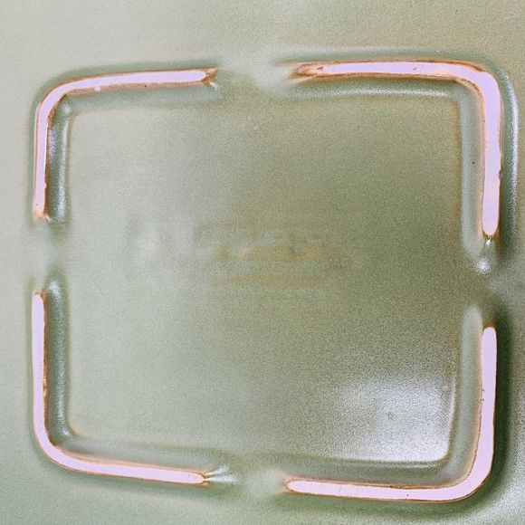 Longaberger Flameware SAGE Grill Pan Pottery Server Cookware 18" x 10" Green - Picture 8 of 14